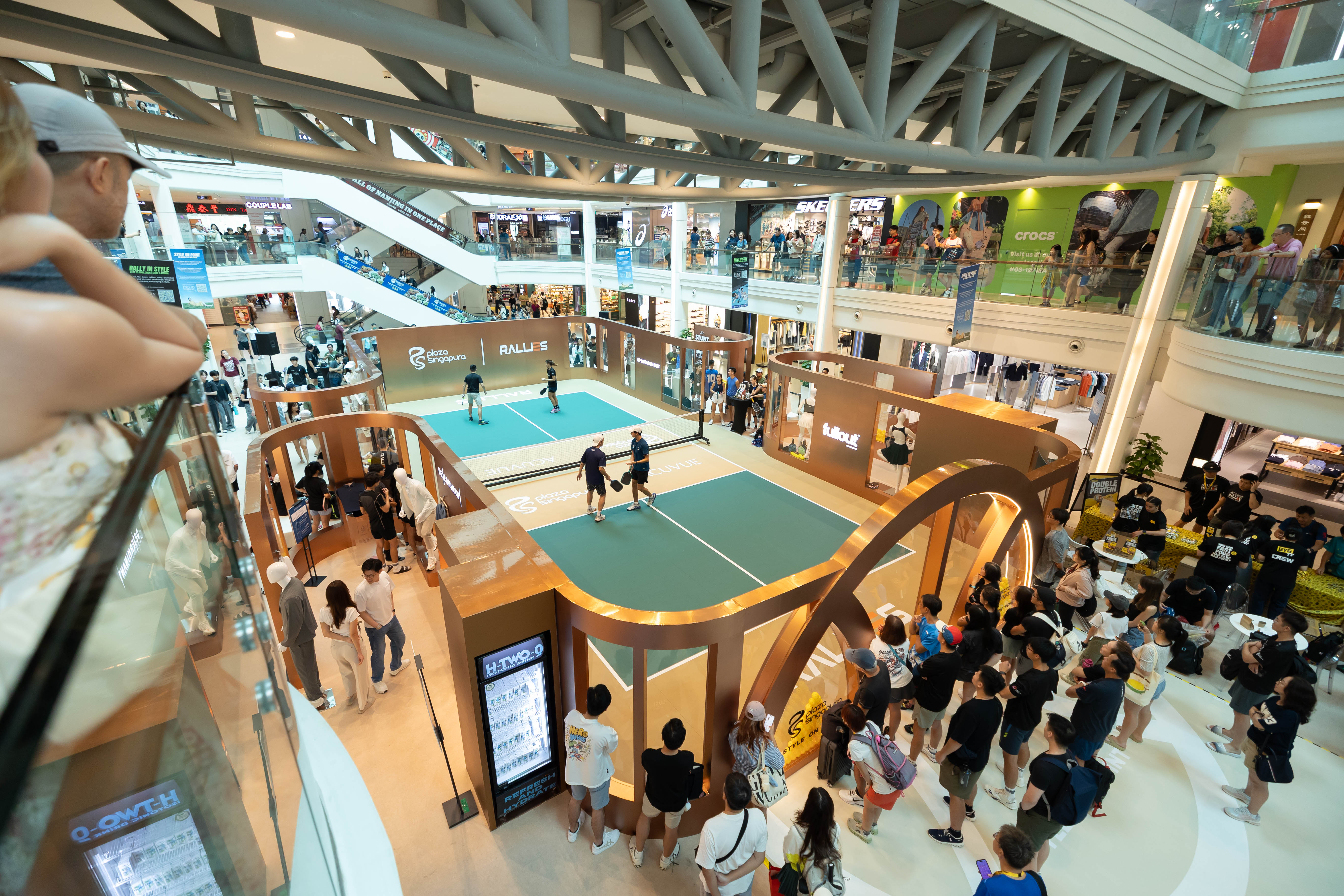 Aerial view of Rallies court at Plaza Singapura